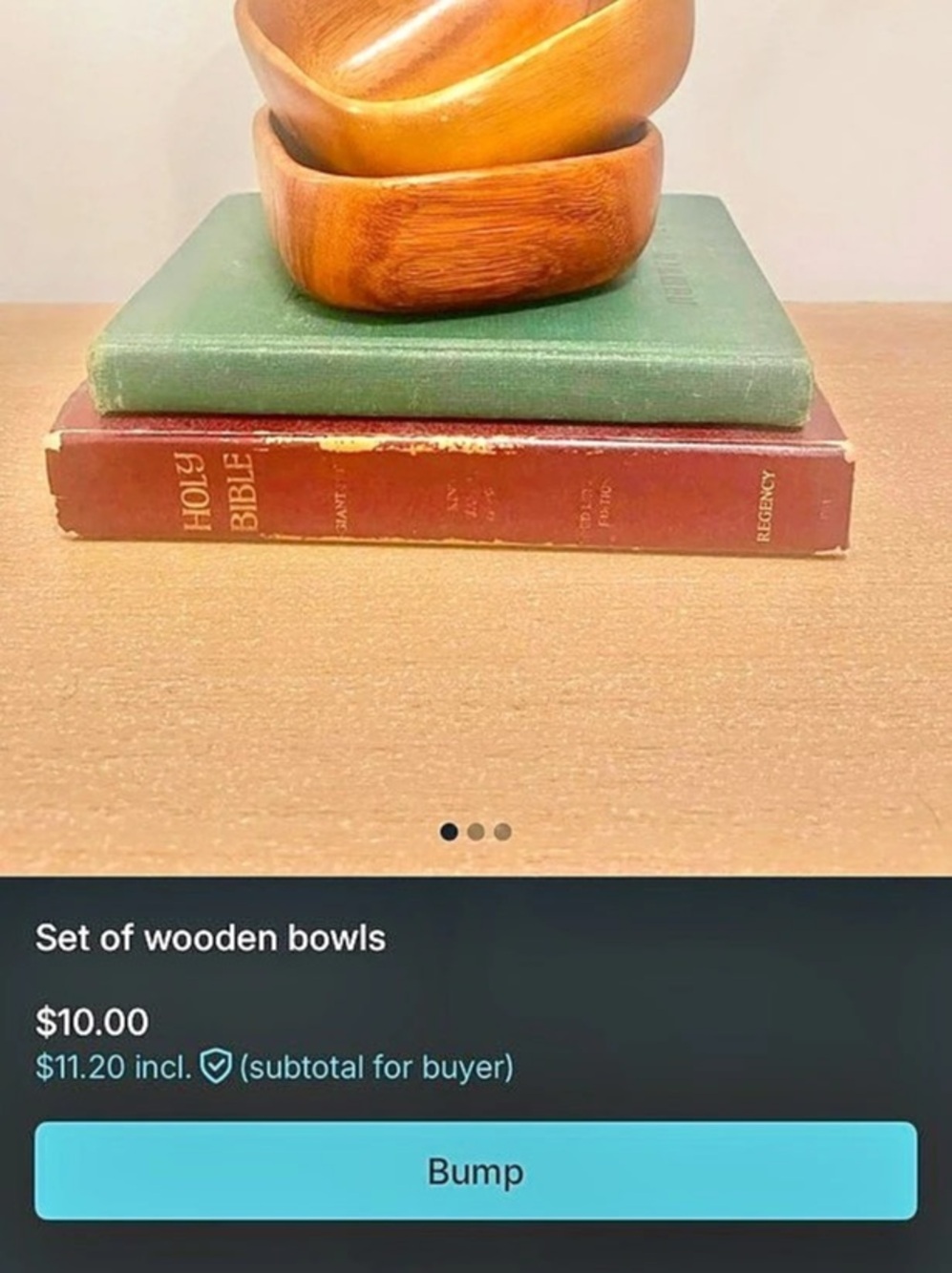 Set of 2 Wooden Bowls in Brown